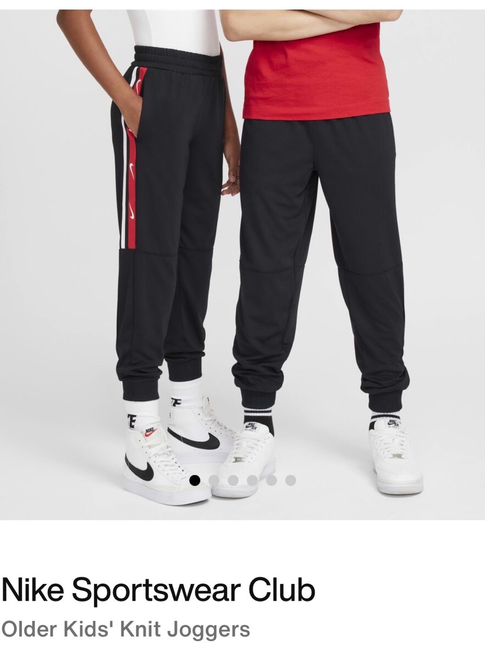 Nike Black Joggers with Red and White Side Stripe